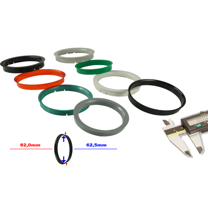 4 centering rings 82,0mm - 62,5mm