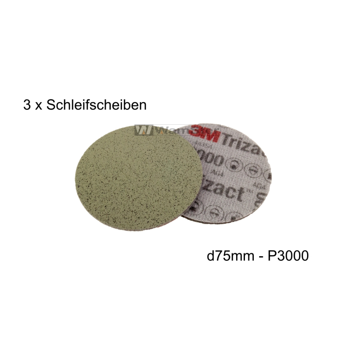 3 x 3M 50415 Hookit® Trizact® d75 mm - P3000 - Feinschleifscheibe 50415