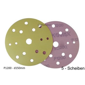 5 x Kovax Yellow Film d150 P1200 Folien Scheibe Trocken...