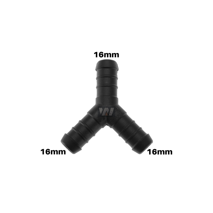 WamSter® Y Schlauchverbinder Pipe Connector 16mm Durchmesser