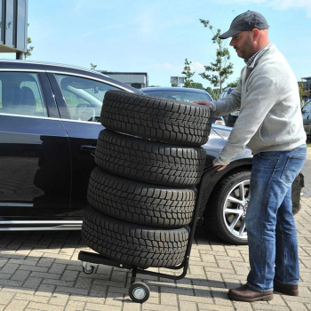 Mobiler Felgenständer Felgenbaum fahrbar mit Handgriff für 4 Reifen 225mm