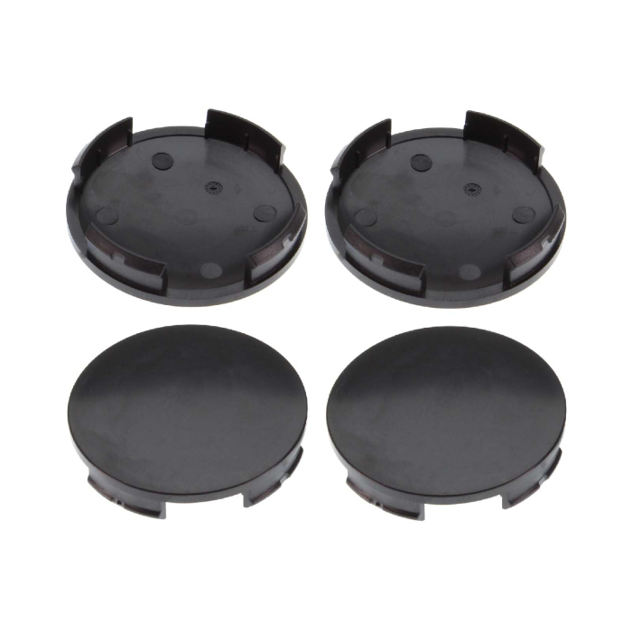 4 Nabenkappen Ø 54,0 mm - 52,0 mm / gewölbt schwarz