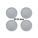 4 x Ø 53 mm Polymere Aufkleber / Silber-Optik / Nabenkappen, Felgendeckel