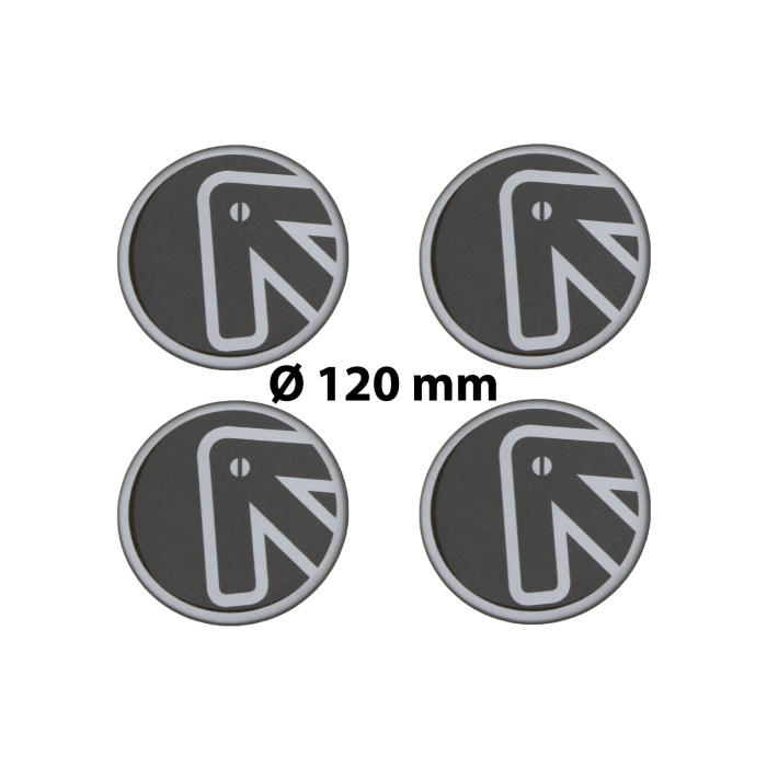 4 x Ø 120 mm Polymere Aufkleber / Pfeil / Nabenkappen, Felgendeckel