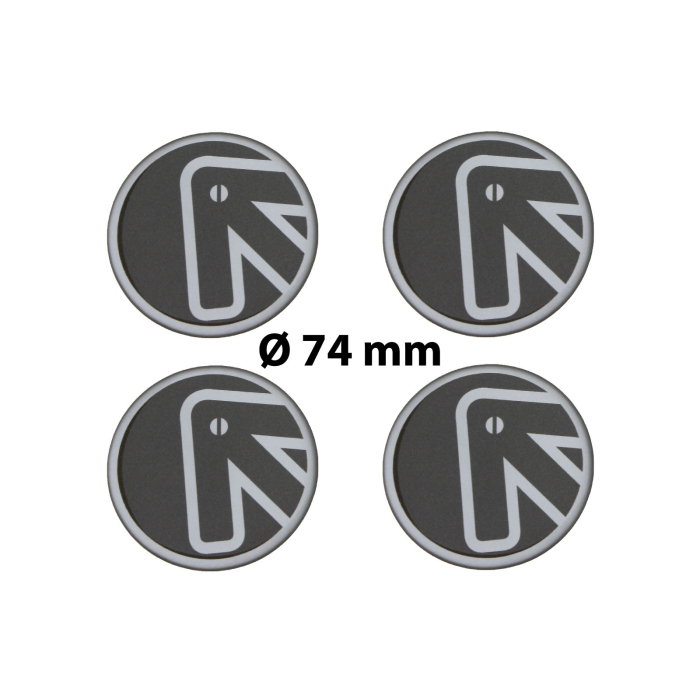 4 x Ø 74 mm Polymere Aufkleber / Pfeil / Nabenkappen, Felgendeckel