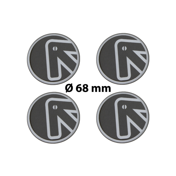 4 x Ø 68 mm Polymere Aufkleber / Pfeil / Nabenkappen, Felgendeckel