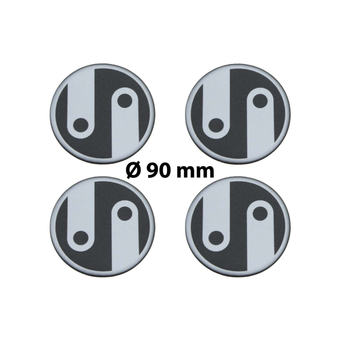 4 x Ø 90 mm Polymere Aufkleber / Ornament / Nabenkappen, Felgendeckel